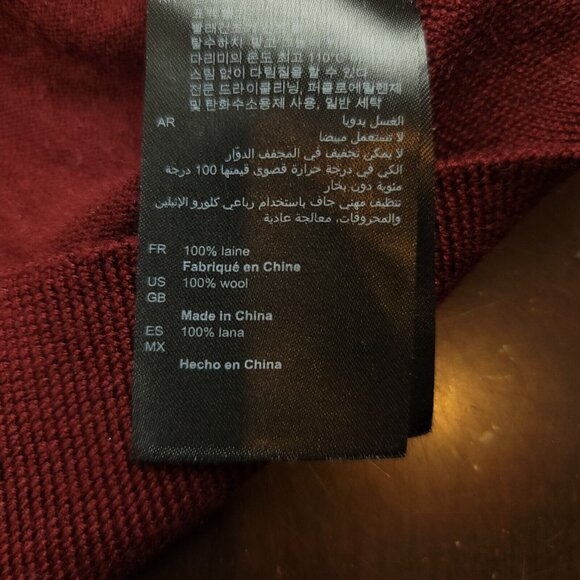 Sandro Paris Womens‎ Maroon Soft Wool Crewneck Slim Fit Sweater M Designer - Picture 9 of 16